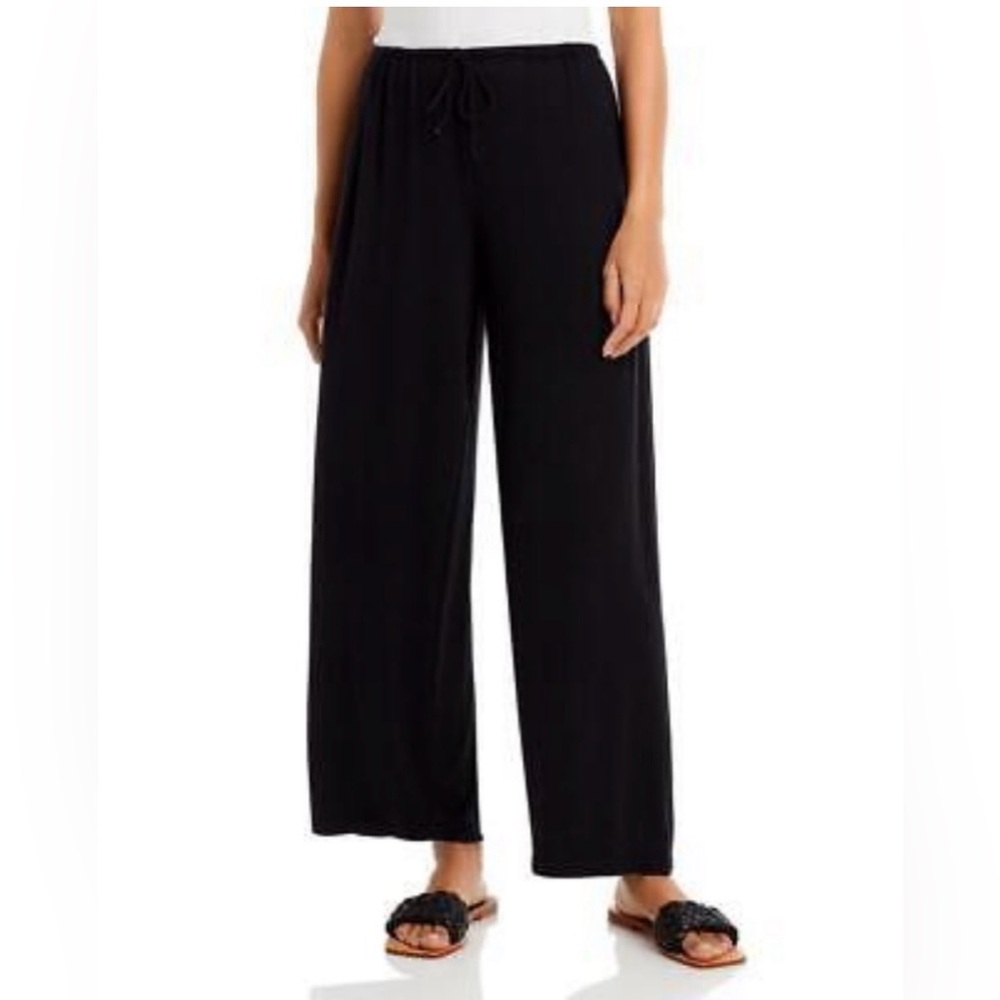 Vince NEW Wide Leg Knit Black Lounge Pants Casual Travel size XXL‎